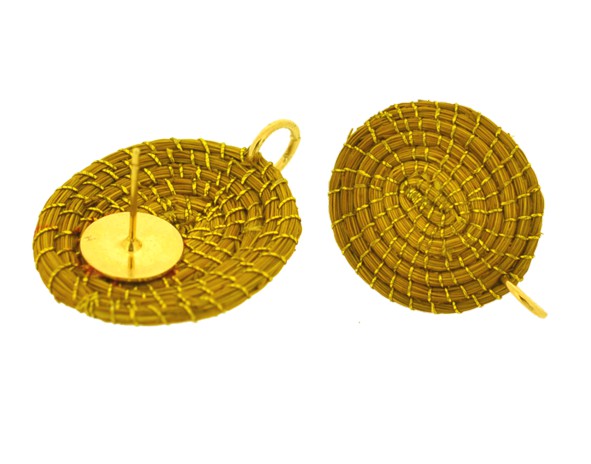 Base brinco mandala capim dourado - 2.5 cm (acab. banho ouro)